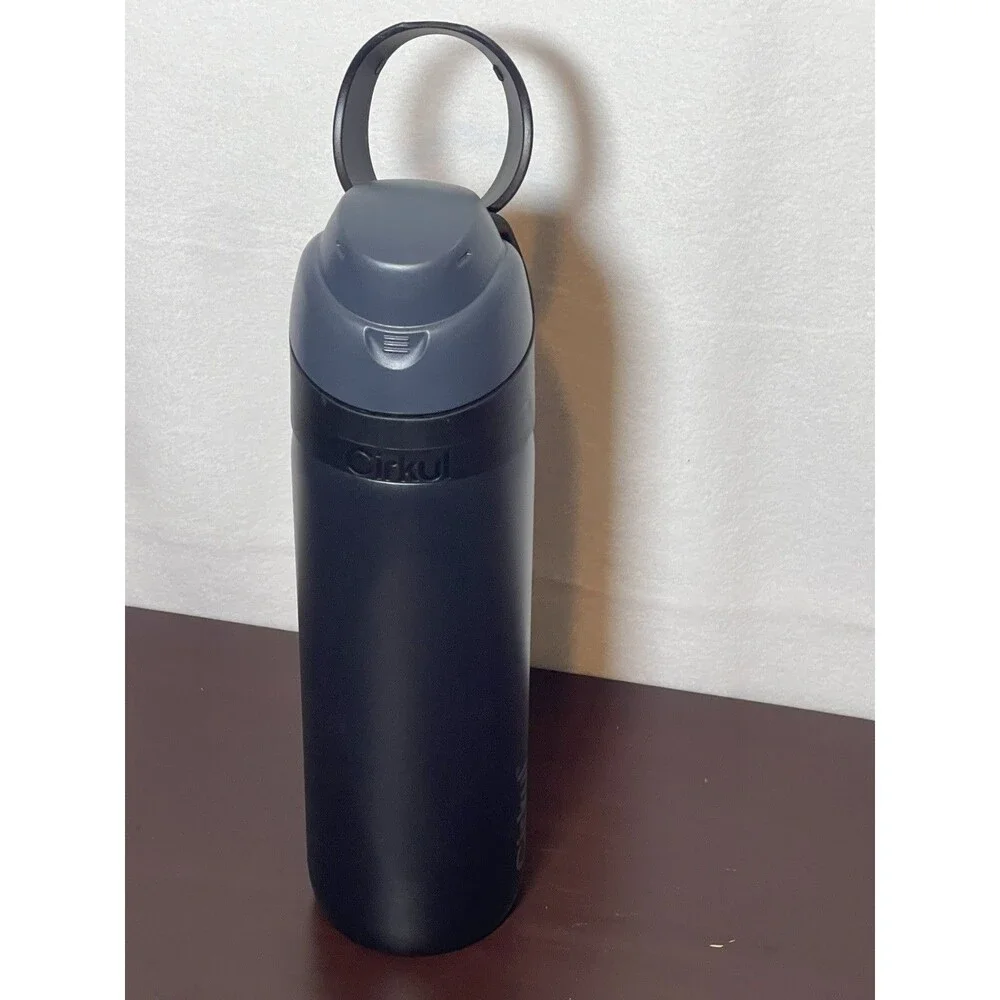Cirkul 26oz StrawSipFlip WaterBottle Stainless Steel Double Wall Insulated Black